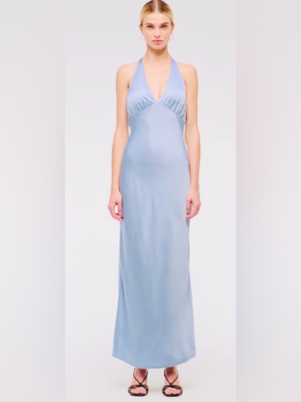 Abercrombie & Fitch Julia Slip Halter Maxi Dress NWT SZ SMP Lilac Blue